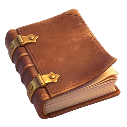 Ancient Leather Journal 3D Book Icon for Fantasy