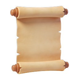 Ancient Parchment Scroll 3D Icon for Fantasy Projects
