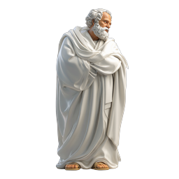 Ancient Philosopher White Toga 3D Character Icon