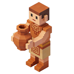 Ancient Pottery Carrier Voxel Character Icon