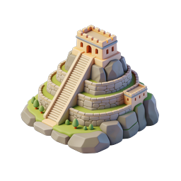 Stylized Ancient Steps Icon for History and Travel