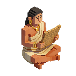 Ancient Tribal Woman with Papyrus Scroll | Voxel 3D Icon