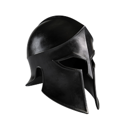 Ancient Warrior Helmet Icon | 3D Realistic Black Armor