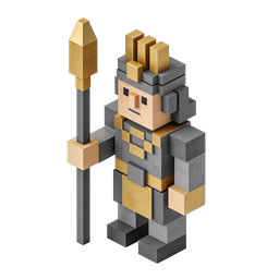 Ancient Voxel Warrior with Golden Spear Icon