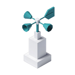 Isometric Anemometer Weather Instrument Icon