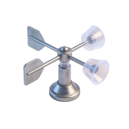 Anemometer Wind Meter Icon - 3D Weather Instrument