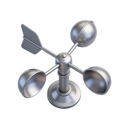 Anemometer Wind Meter 3D Icon | Weather Instrument