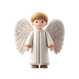 Cute Angel Character Icon - 3D Clay Style