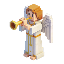 Angel Trumpet Voxel Icon - 3D Isometric Character