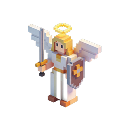 Angel Warrior 3D Voxel Icon - Sword & Shield