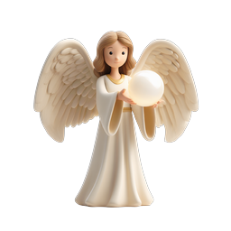 Angel with Glowing Orb - 3D Clay Style Icon
