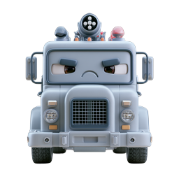 Angry Army Truck 3D Character Icon