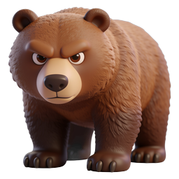 Stylized Angry Bear Icon for Nature Projects