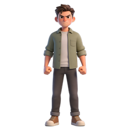 Angry Boy Cartoon Icon for Youth Empowerment
