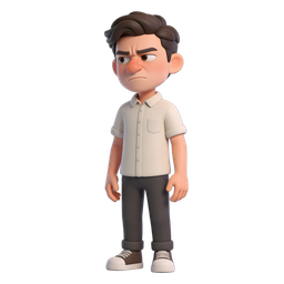 Angry Cartoon Boy Icon for Emotional Expressions
