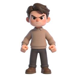Angry Boy Icon for Emotional Communication