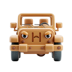 Angry Car Icon - Playful Vehicle Design