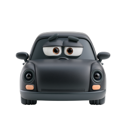 Angry Cartoon Car Character - 3D Icon