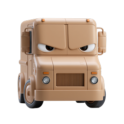 Angry Clay Truck Character 3D Icon