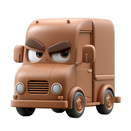 Angry 3D Delivery Truck Character Icon - Express Shipping