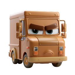 Angry Delivery Truck 3D Cartoon Character Icon