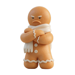 Angry Gingerbread Man 3D Icon | Holiday Character Design