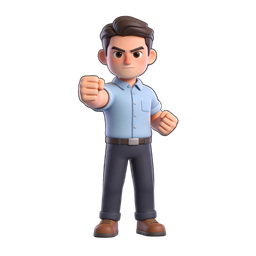 Icône d'homme en colère - design de personnage de dessin animé
