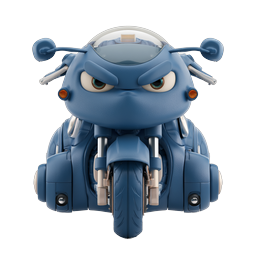Angry Robot Scooter 3D Character Icon - Cute Futuristic Design