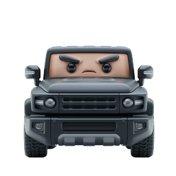 ไอคอนรถ SUV หน้าบึ้ง - ยานพาหนะการ์ตูน 3D