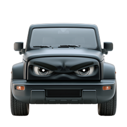 Angry SUV Character Icon - Fierce Anthropomorphic Truck