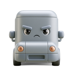Wütendes 3D-LKW-Cartoon-Charakter-Icon
