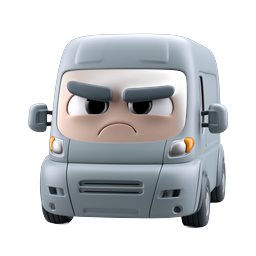 Angry Cartoon Truck Character Icon | 3D Vehicle Design