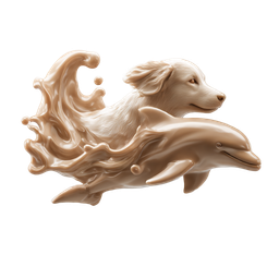 Animal Friends Icon - Playful Dog and Dolphin Design