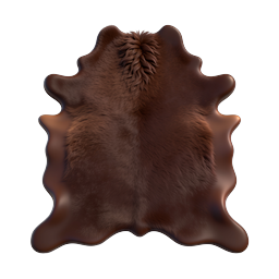 Realistic Brown Animal Fur Pelt 3D Icon