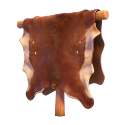 Realistic Animal Hide Display Icon | Brown Fur Pelt 3D Render