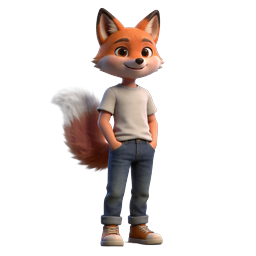 Cute 3D Animated Fox Character Icon | Pixar-Style Mascot