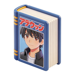 Libro manga anime – icono clay 3D – cómic japonés