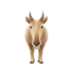 Antelope Front View 3D Icon - Wildlife Animal Illustration