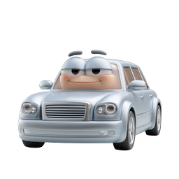 Anthropomorphic SUV Car Icon - 3D Cartoon Vehicle
