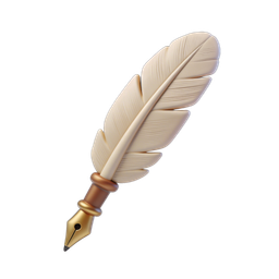 Elegant Feather Pen Icon Representation for Writing