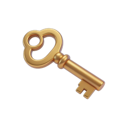 Elegant Golden Key Icon for Modern Applications