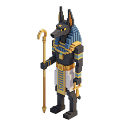Anubis Egyptian God Voxel 3D Icon - Isometric Style