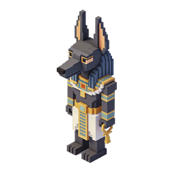 Anubis Voxel Icon - Egyptian God 3D Pixel Art