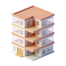 Modern Isometric Apartment Building Icon for Real Estate
