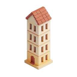 Isometric Apartment Building Icon - 3D Residential Design