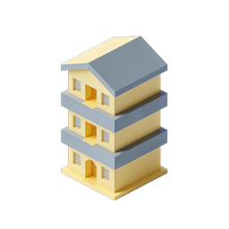 3D-иконка изометрического жилого дома
