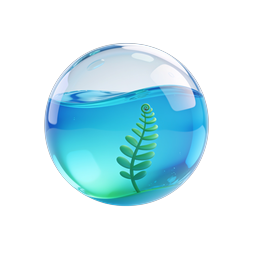 Glass Sphere Aquatic Plant Eco 3D Icon
