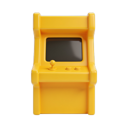 Yellow Arcade Cabinet 3D Gaming Icon