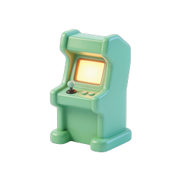 Retro-Arcade-Spielautomat-Icon | 3D-Clay-Stil