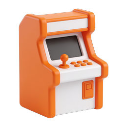 Retro-Arcade-Spielautomat 3D-Icon - Orange